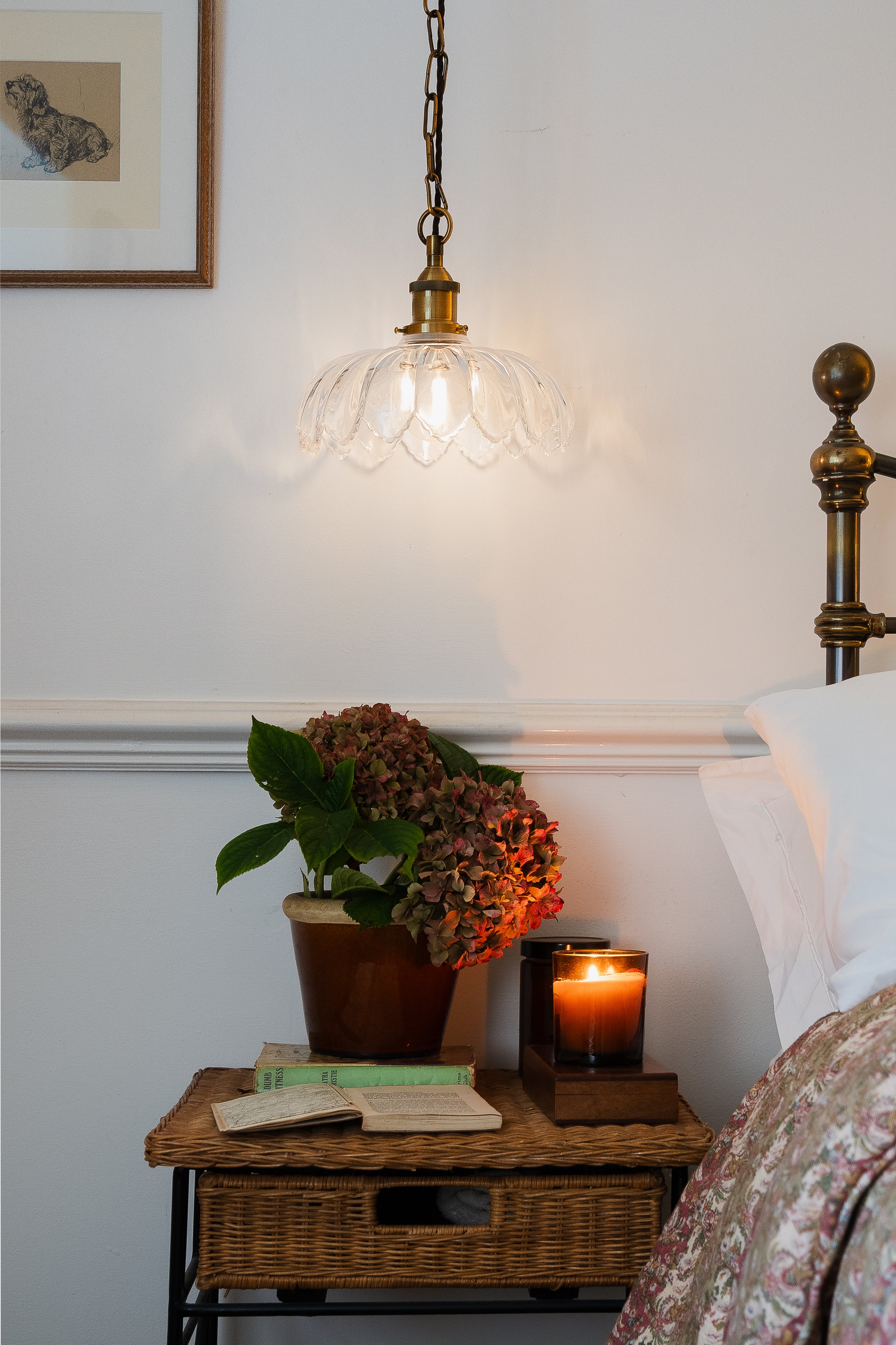 Organic Flora Clear Glass Pendant Light