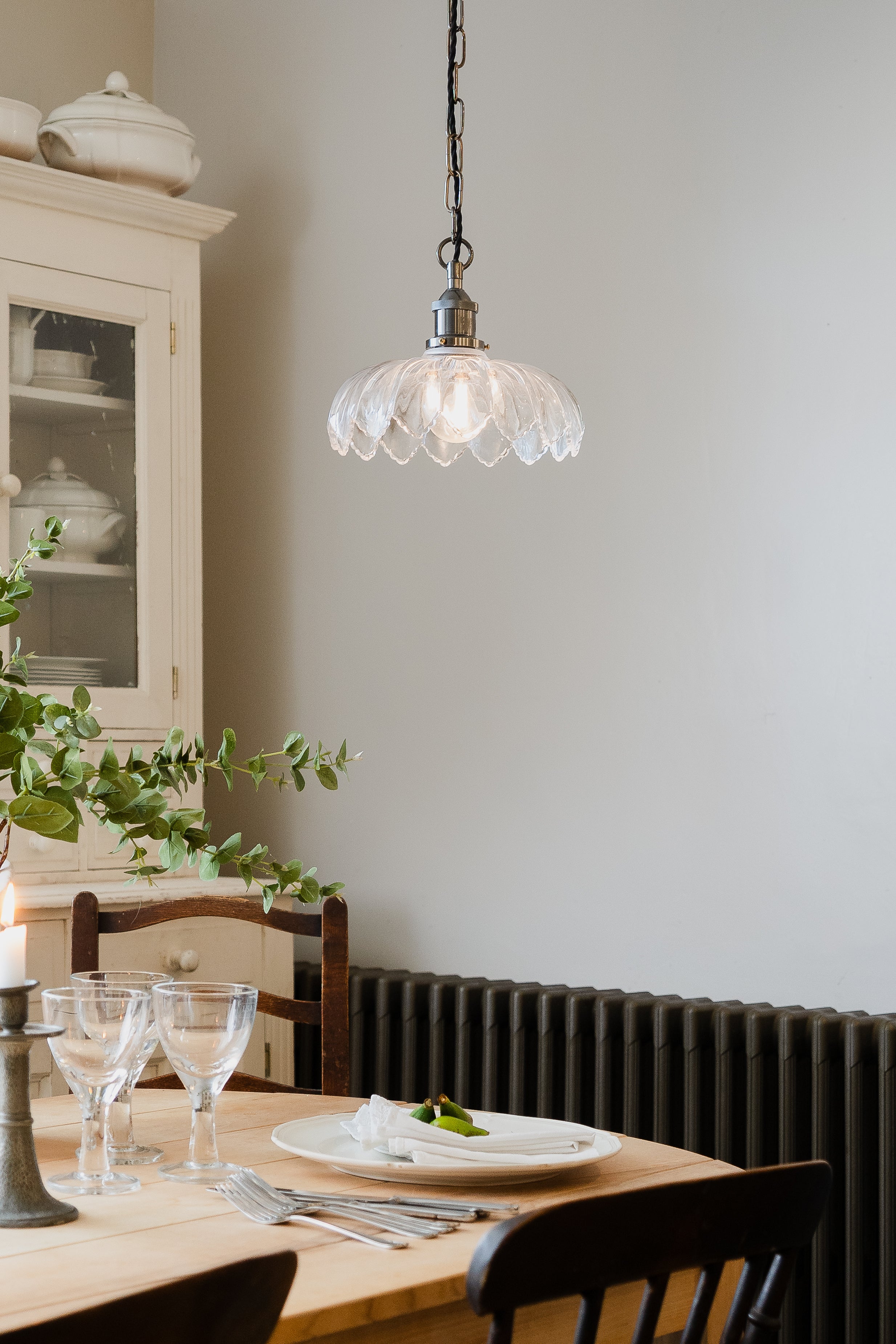 Organic Flora Clear Glass Pendant Light