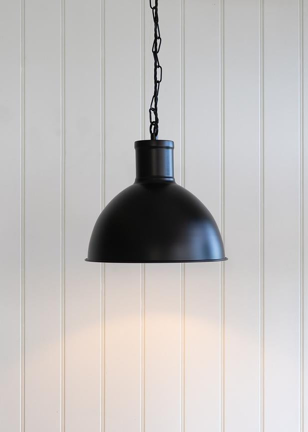Wardour Industrial Bay Pendant Light Matt Black - Soho Lighting