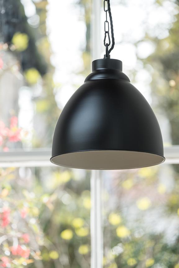 Wardour Industrial Bay Pendant Light Matt Black - Soho Lighting