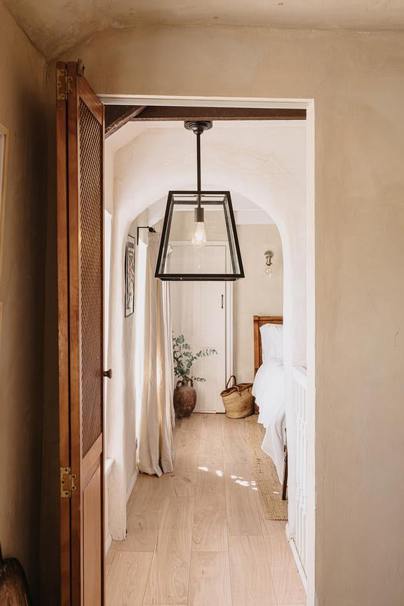 Ludlow Geo Trapeze Metal and Glass Lantern Pendant Light - Soho Lighting