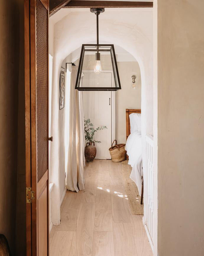 Ludlow Geo Trapeze Metal and Glass Lantern Pendant Light - Soho Lighting