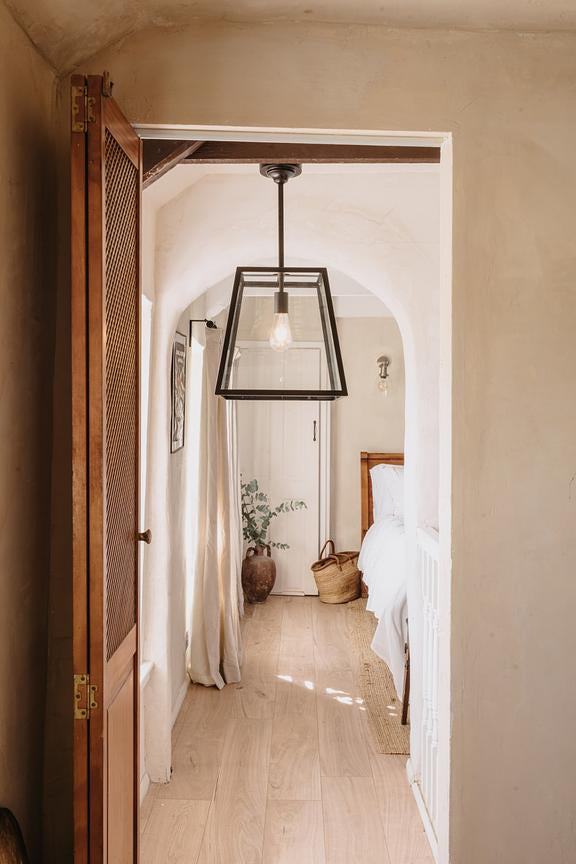 Ludlow Geo Trapeze Metal and Glass Lantern Pendant Light - Soho Lighting