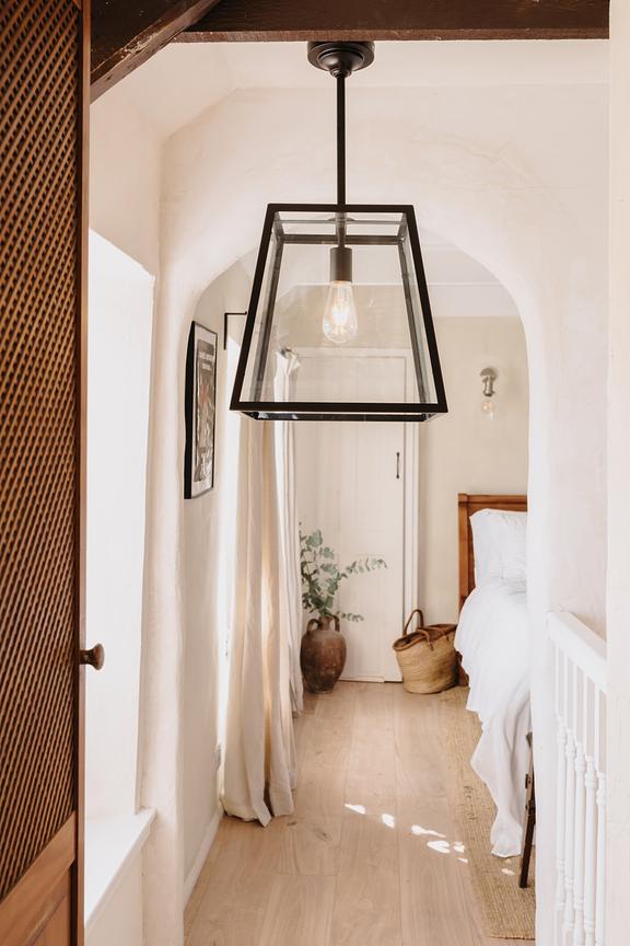 Ludlow Geo Trapeze Metal and Glass Lantern Pendant Light - Soho Lighting