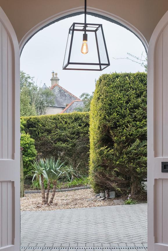 Ludlow Geo Trapeze Metal and Glass Lantern Pendant Light - Soho Lighting