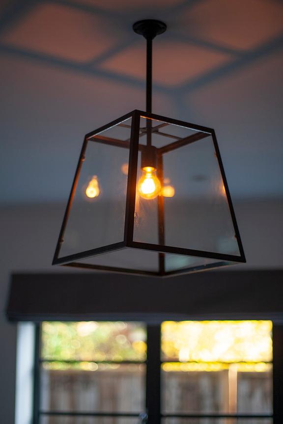 Ludlow Geo Trapeze Metal and Glass Lantern Pendant Light - Soho Lighting