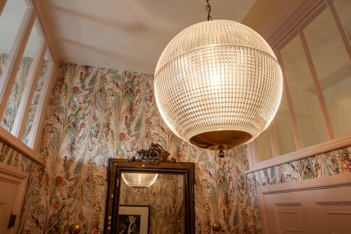 Soho Lighting Hollen Globe Classic Polished Brass Glass Pendant Light - The Schoolhouse Collection