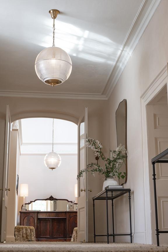 Soho Lighting Hollen Globe Timeless Polished Brass Glass Pendant Light - The Schoolhouse Collection