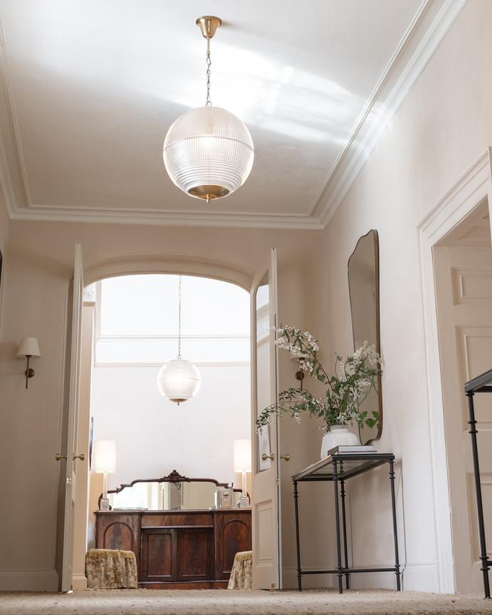 Soho Lighting Hollen Globe Timeless Polished Brass Glass Pendant Light - The Schoolhouse Collection
