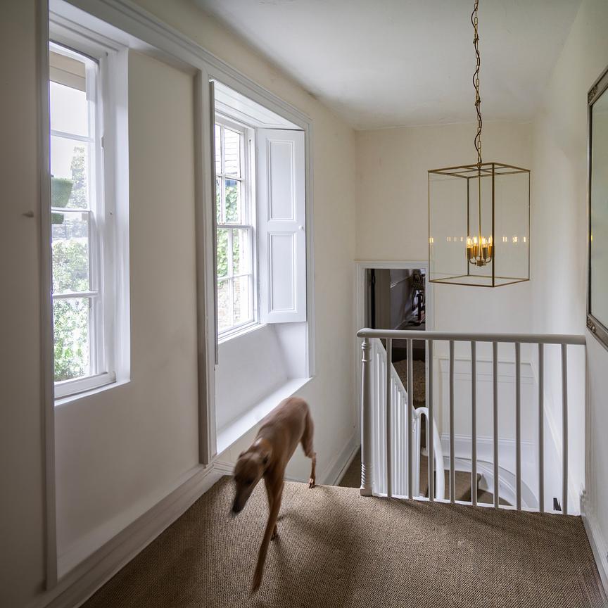 Soho Lighting London Lantern Pendant Crossbar Large Brass