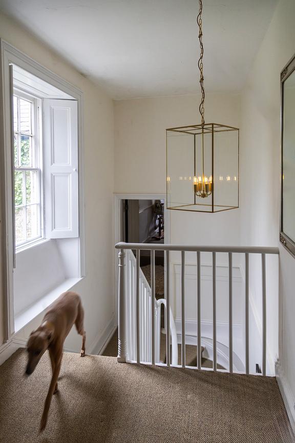Soho Lighting London Lantern Pendant Crossbar Large Brass