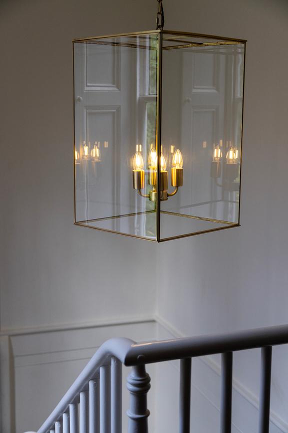 Soho Lighting London Lantern Pendant Crossbar Large Brass