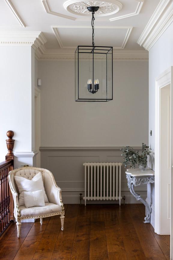 Soho Lighting London Lantern Pendant Crossbar Large Matt Black