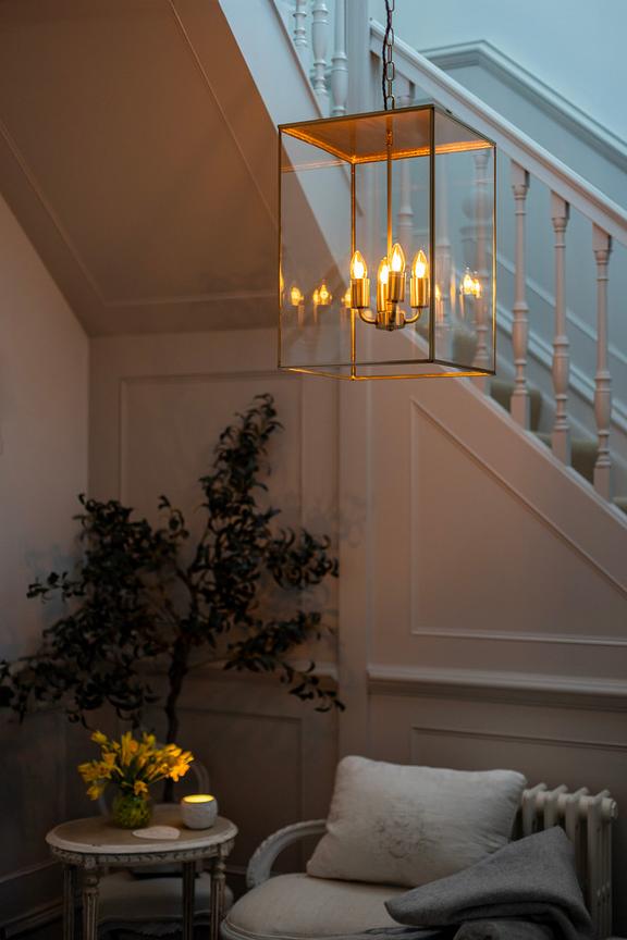 Soho Lighting Langdon Lantern Pendant Light Medium Brass