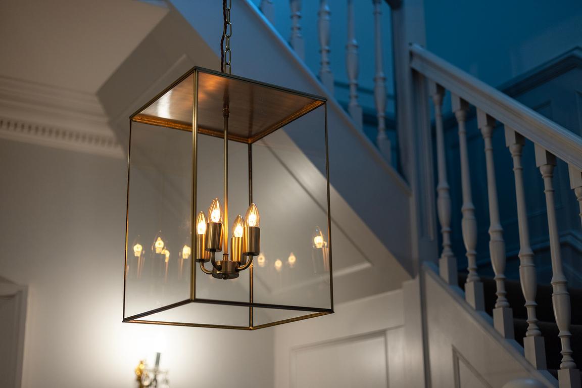 Soho Lighting Langdon Lantern Pendant Light Medium Brass