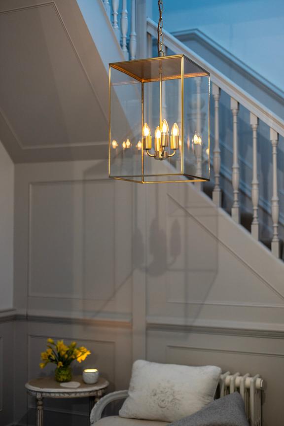 Soho Lighting Langdon Lantern Pendant Light Medium Brass