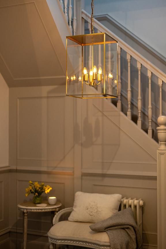 Soho Lighting Langdon Lantern Pendant Light Medium Brass