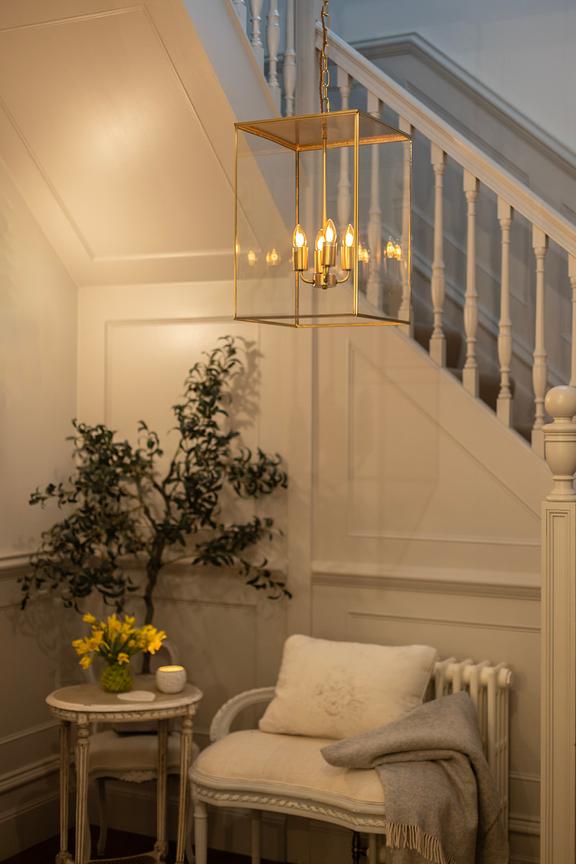 Soho Lighting Langdon Lantern Pendant Light Medium Brass
