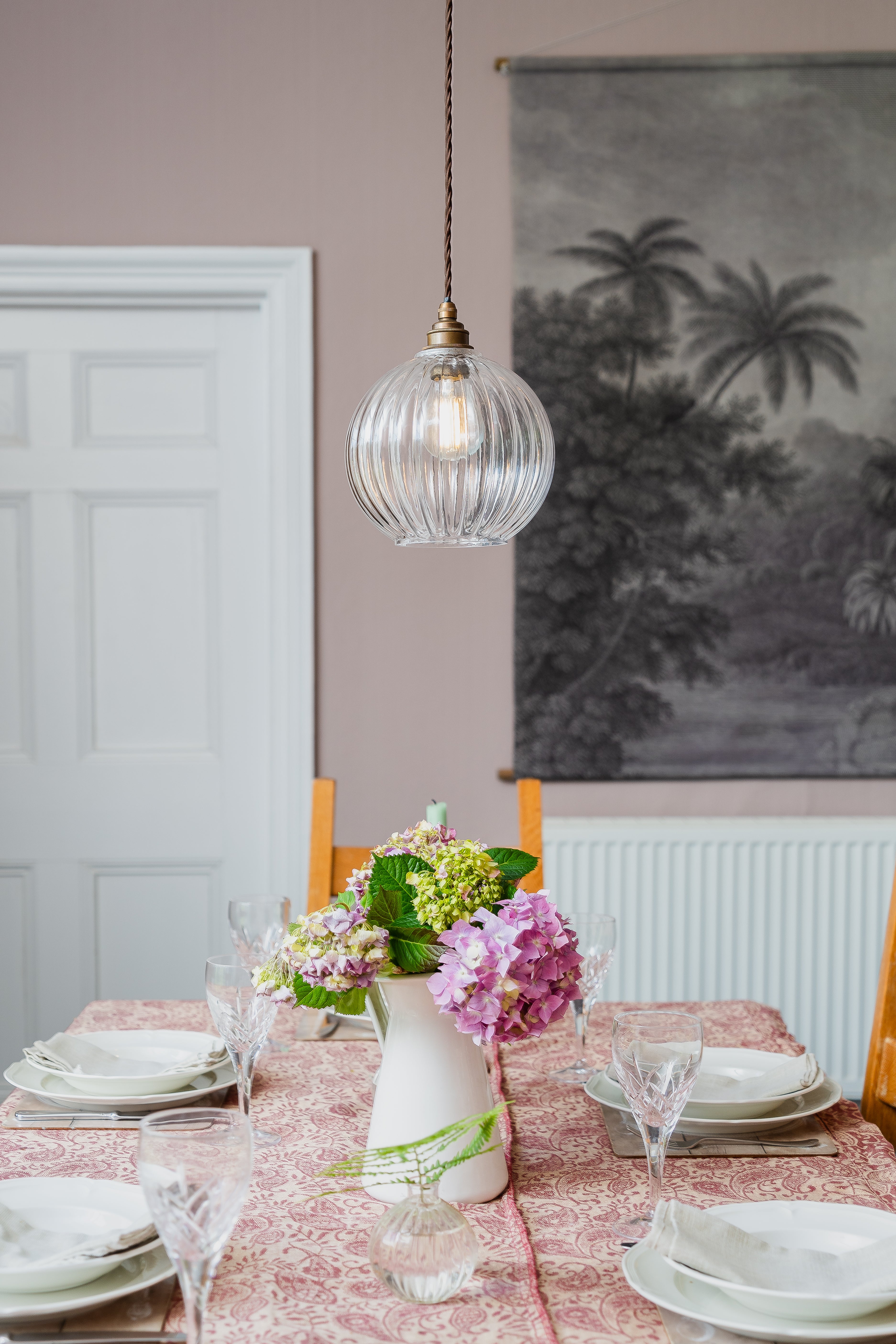 Henley Fluted Glass Globe Pendant Light