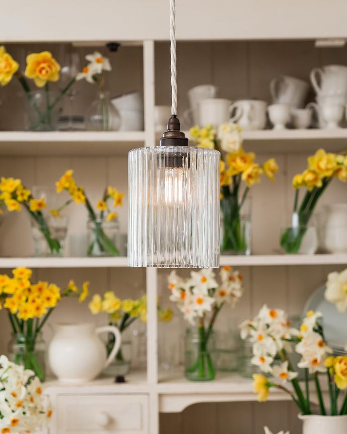Henley Cylinde Petite Fluted Glass Pendant Light