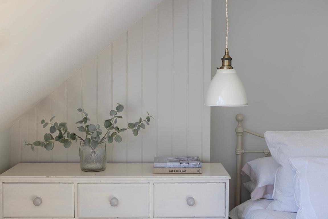 Classic Painted Pendant Light in Clay White