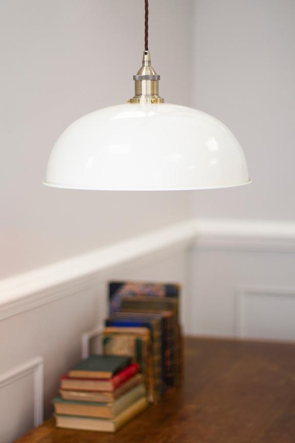 Worcester Painted Pendant Light in Clay White