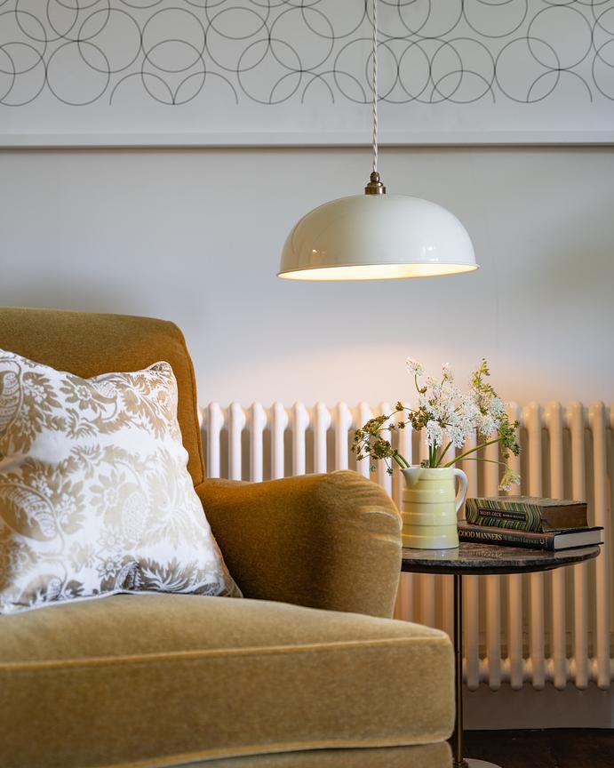 Worcester Painted Pendant Light in Clay White
