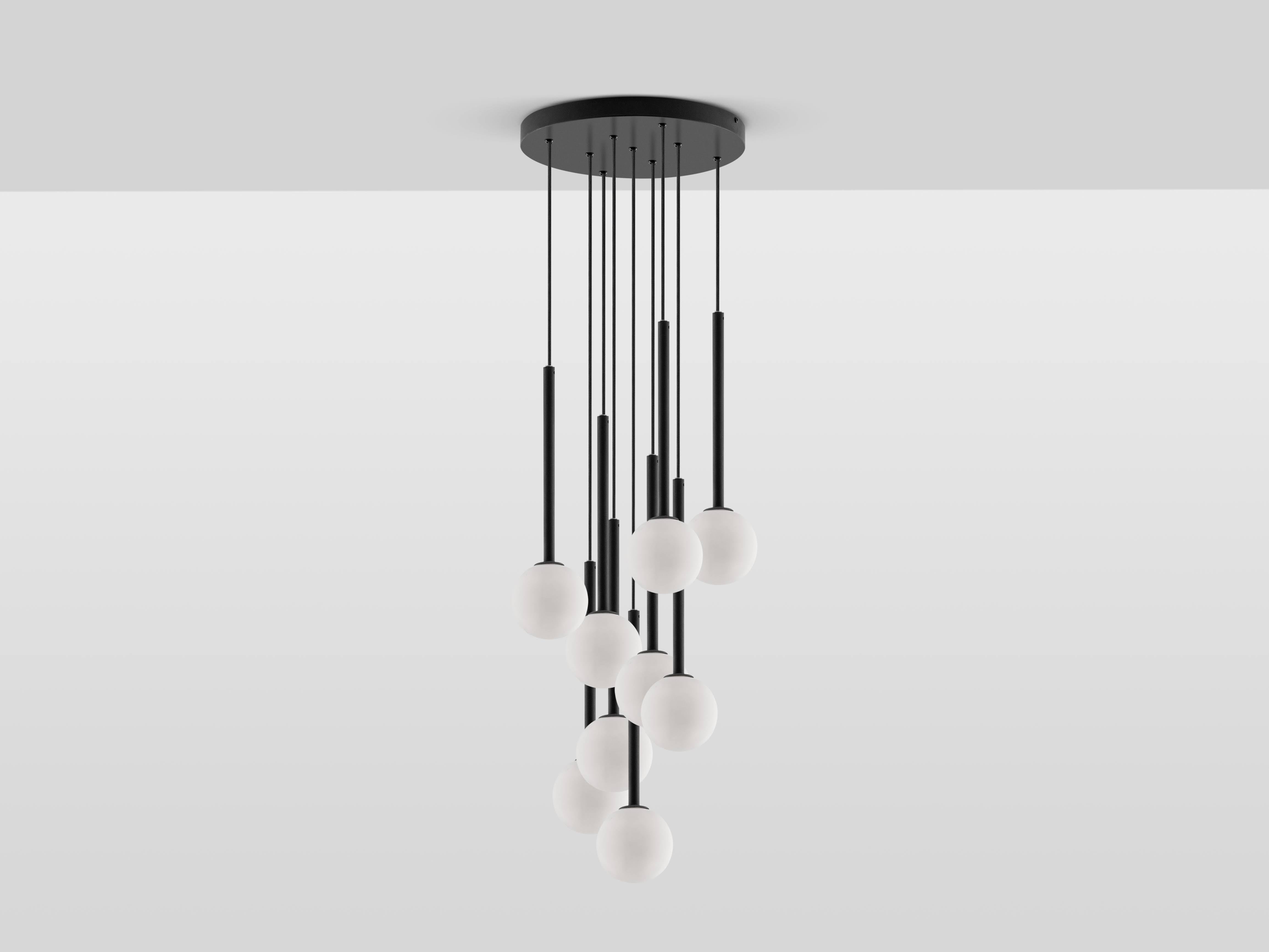 Charcoal grey cluster Ceiling Light, front view.