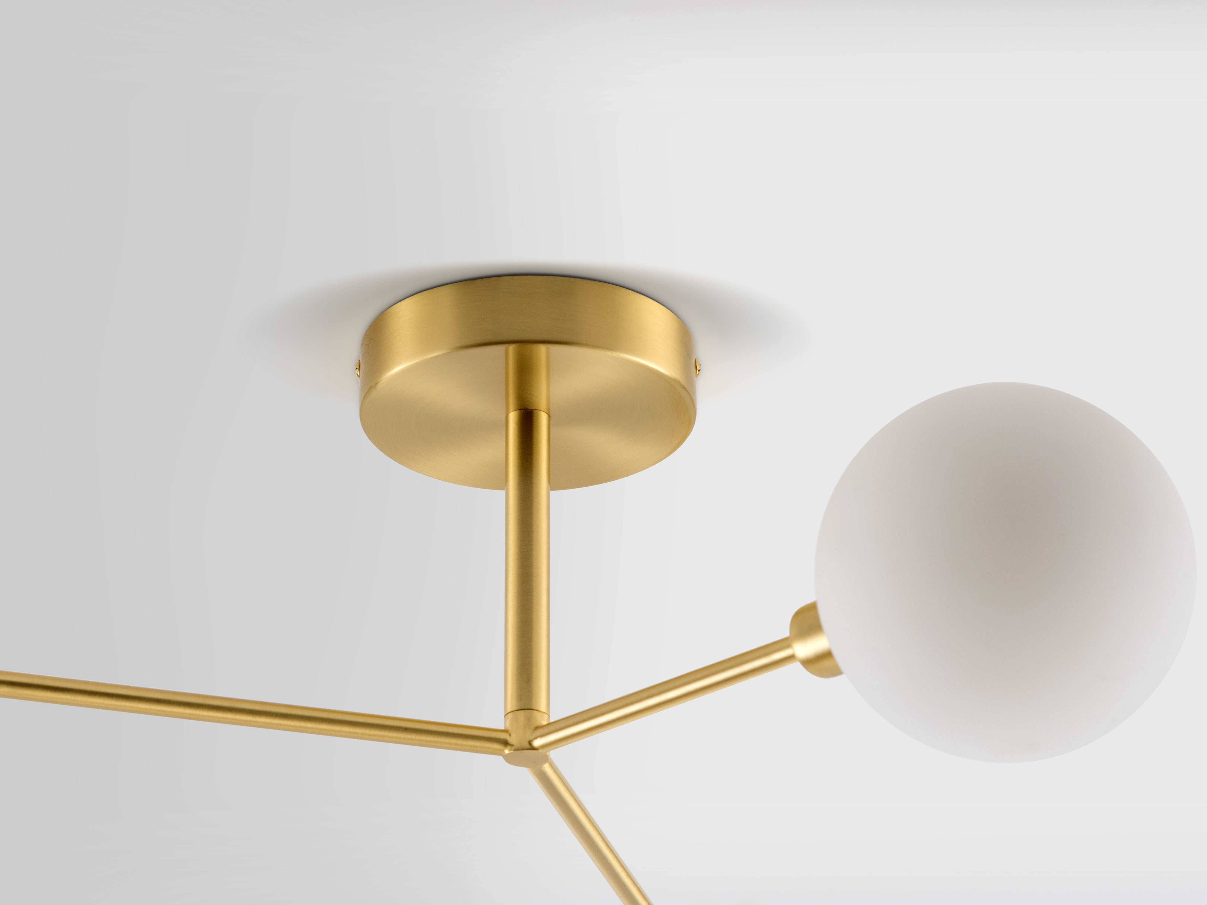 3 Light Flush Ceiling Light bronze, close up of fitting