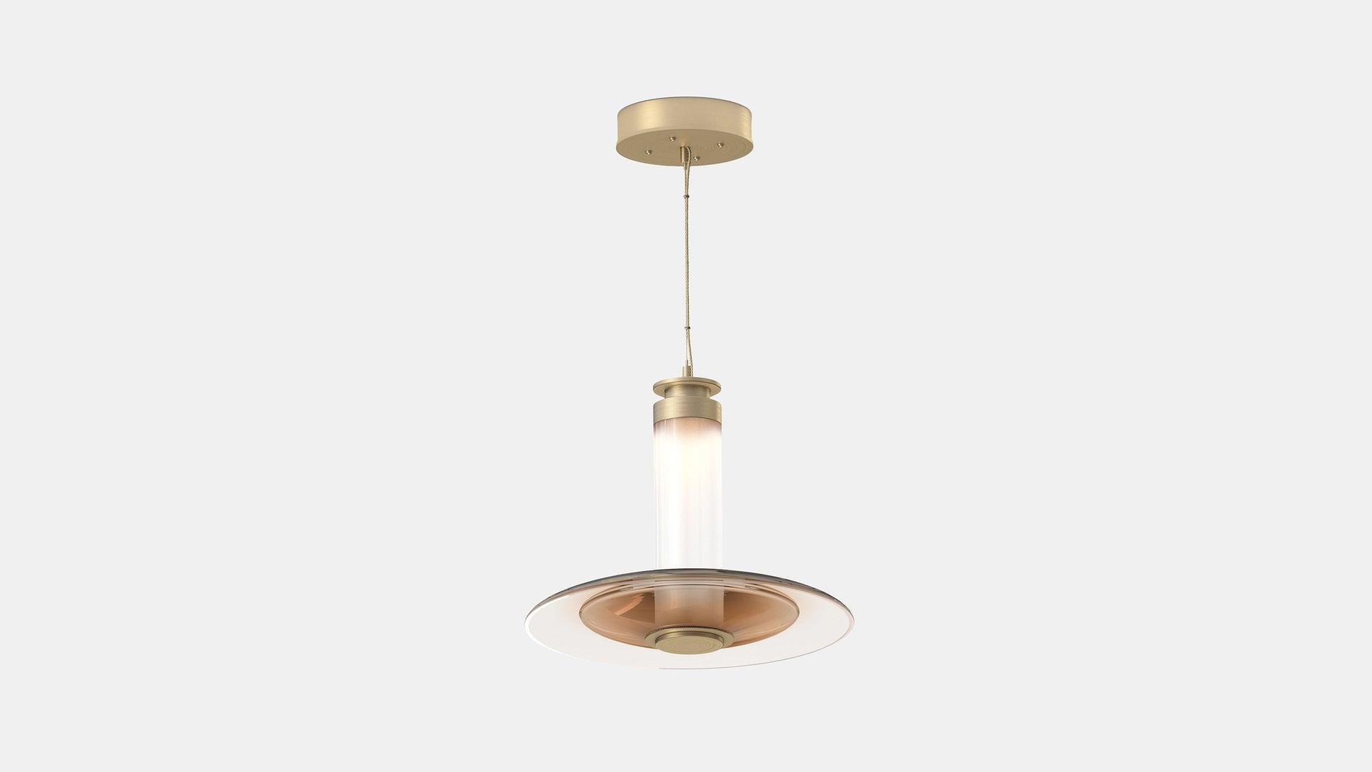 LUNA A SMALL DISC PENDANT SATIN BRASS SET 