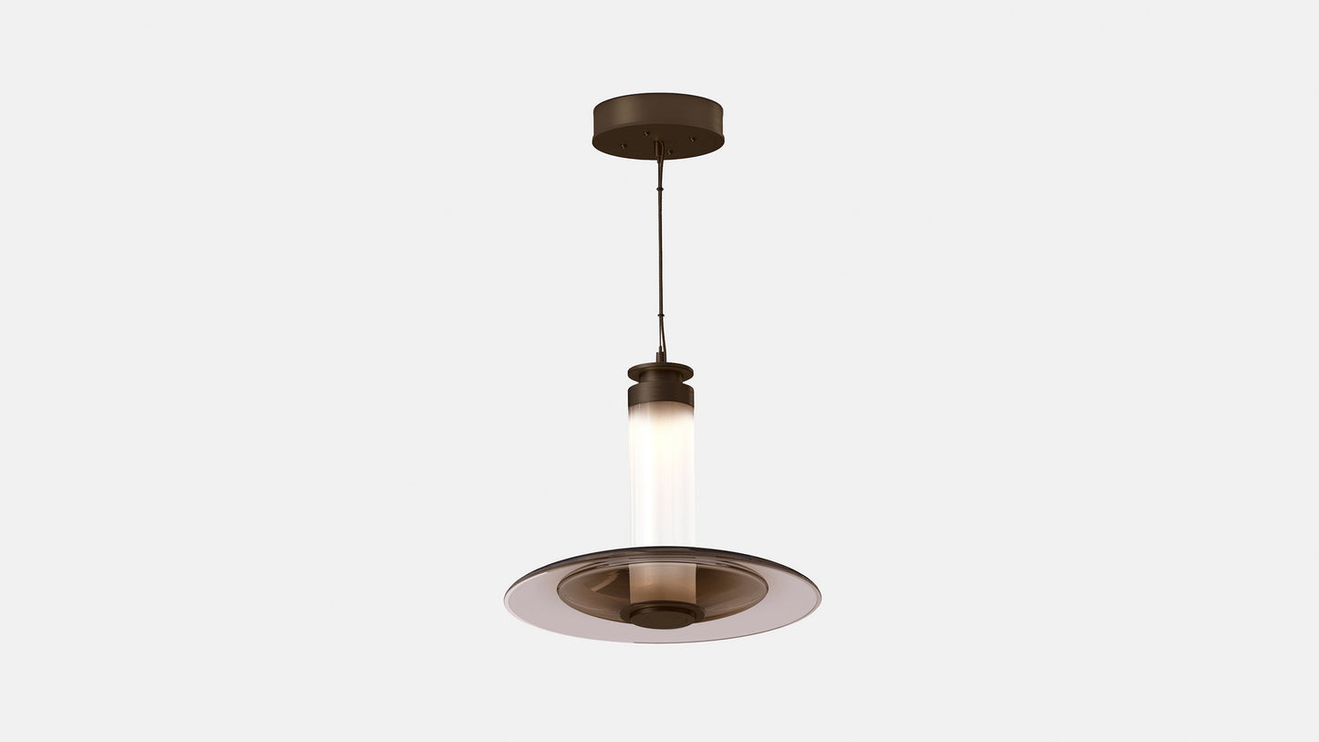 LUNA A SMALL DISC PENDANT SATIN BRONZE SET 