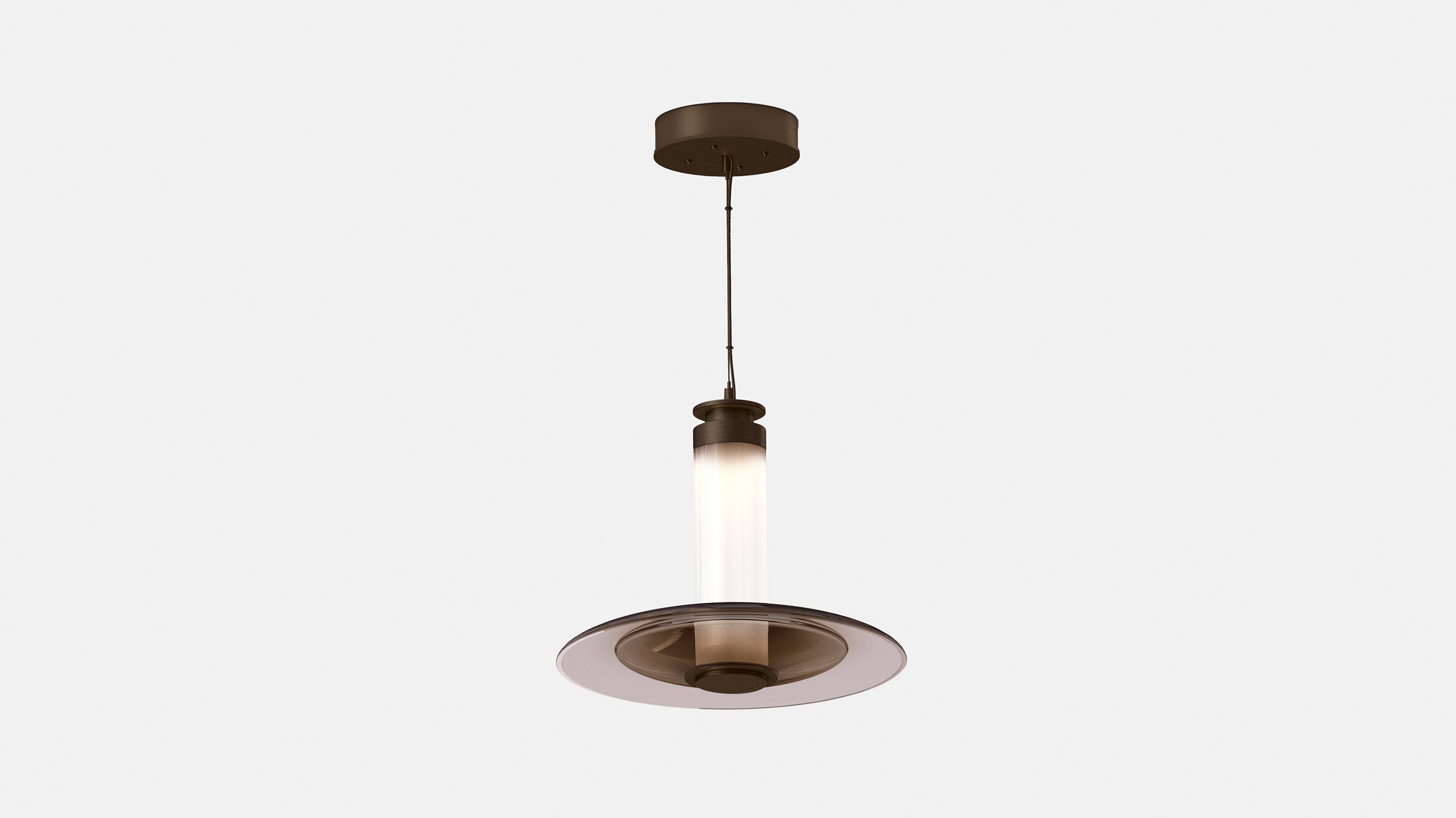 LUNA A SMALL DISC PENDANT SATIN BRONZE SET 