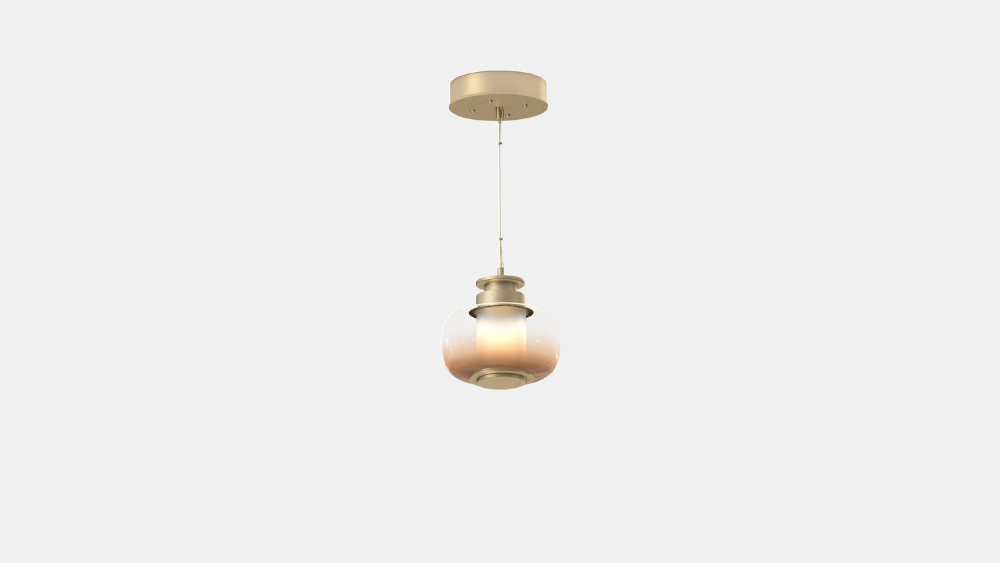 LUNA A X SMALL PENDANT SATIN BRASS SET 