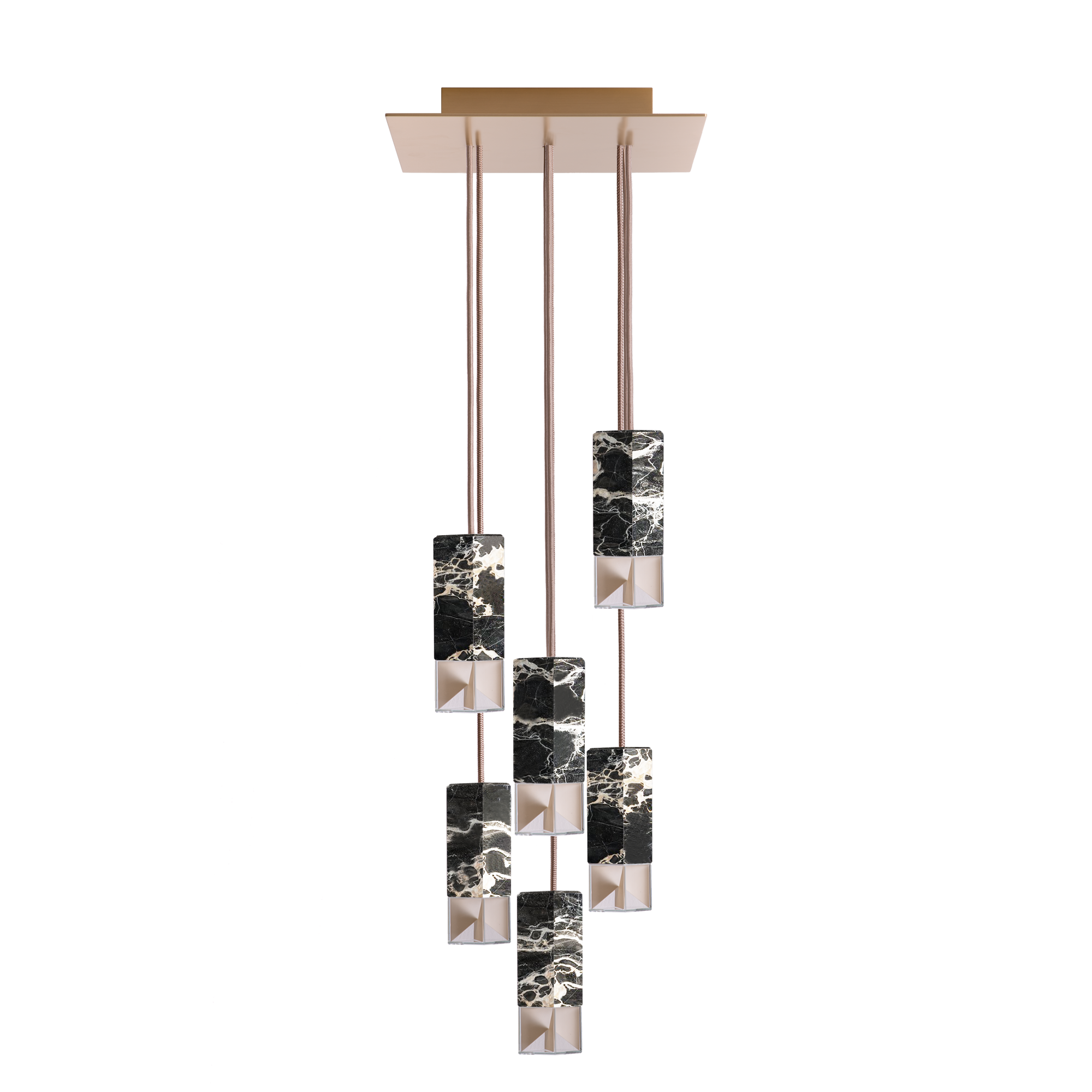 Lamp/ One Black 6-Light Chandelier white background