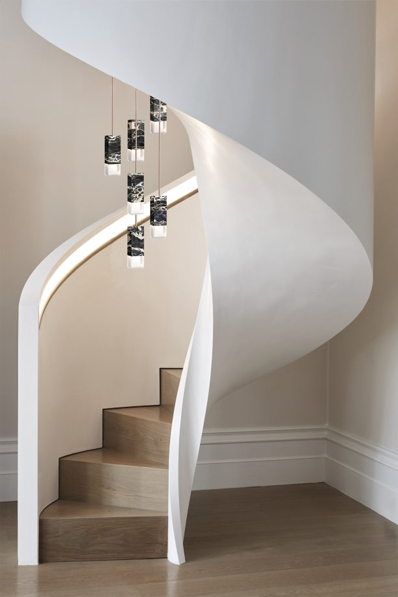 Lamp/ One Black 6-Light Chandelier lifestyle image 