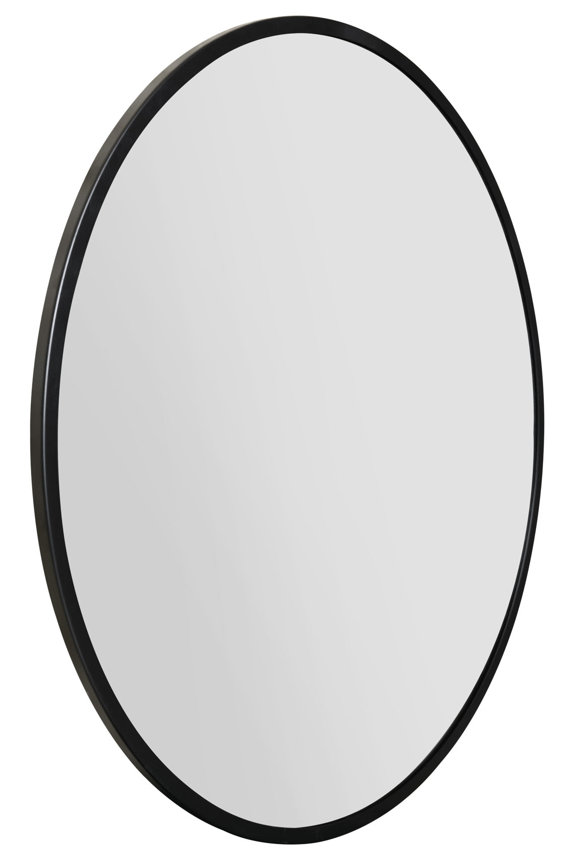 The Fenestra - 47" (120CM) Diameter Contemporary Round Wall Mirror with Black Trim-2