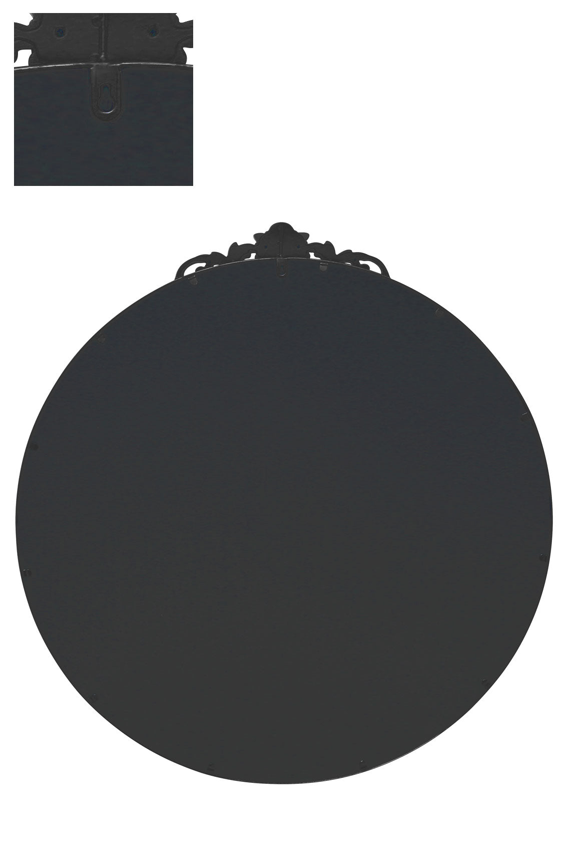 Regal Reflection - 39" X 39" (100x100CM) Black Metal Round Wall Mirror-4