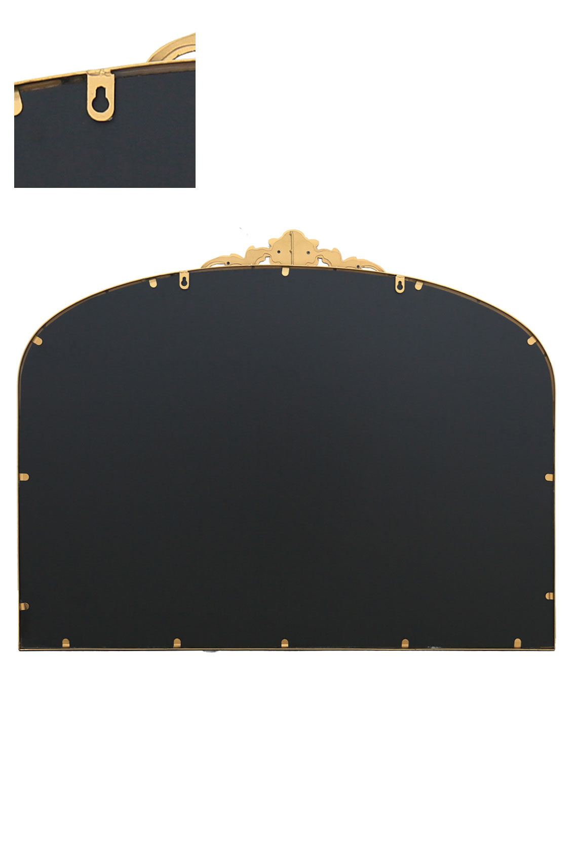 Regal Elegance - Arched Gold Framed Wall Mirror with Crown Design 40" X 31" (102CM X 80CM)-4