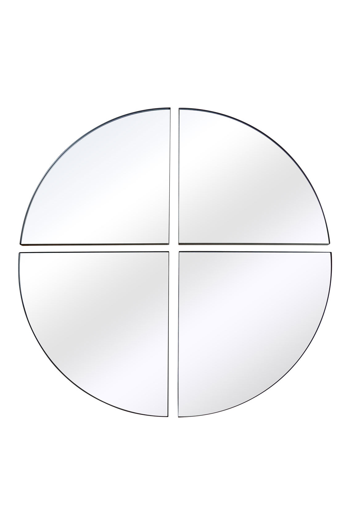The Four-Piece Black XL Round Metal Wall Mirror - 70" X 70" (180 x 180CM)-2