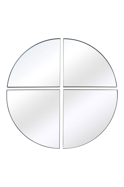The Four-Piece Black XL Round Metal Wall Mirror - 70" X 70" (180 x 180CM)-2