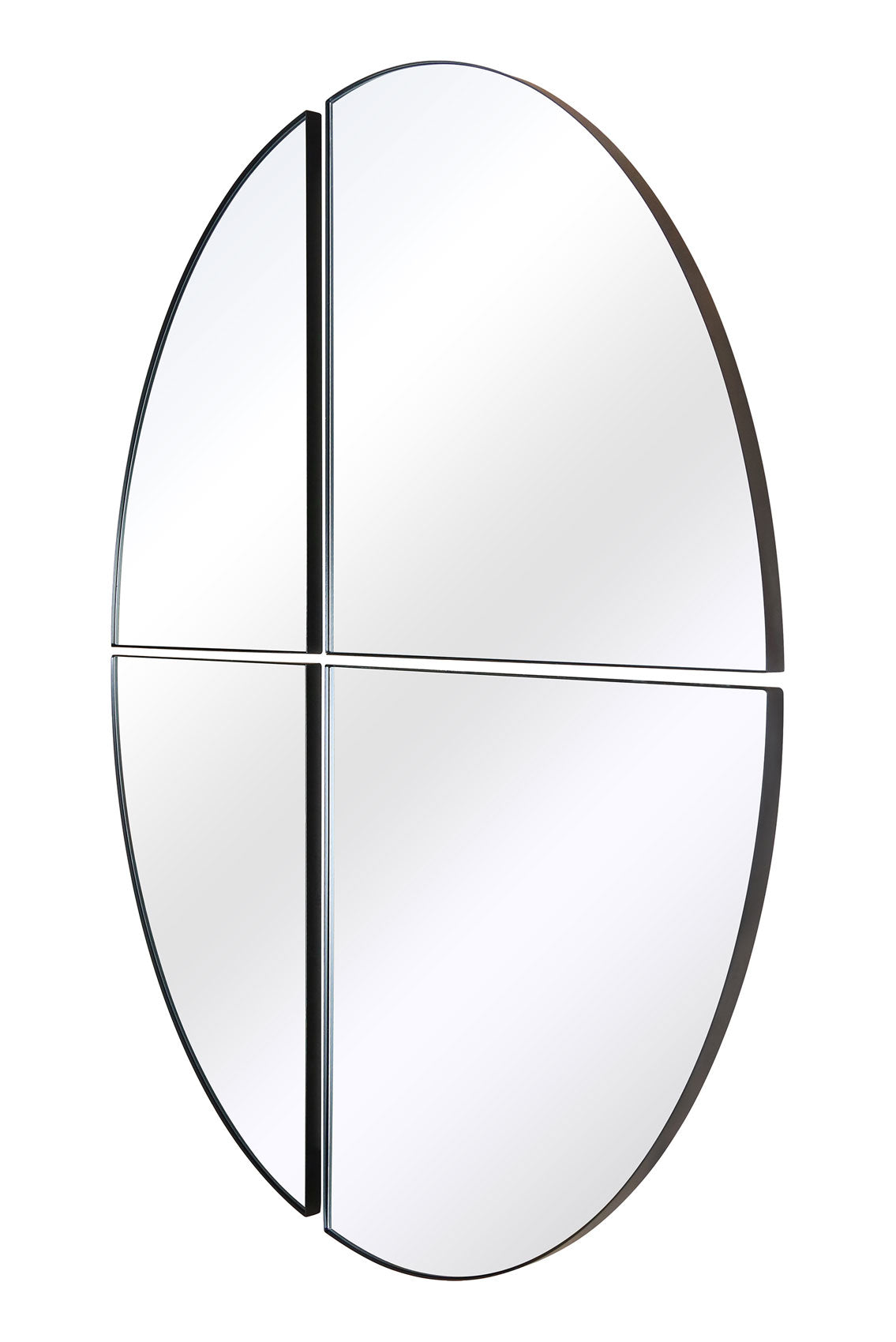The Four-Piece Black XL Round Metal Wall Mirror - 70" X 70" (180 x 180CM)-3