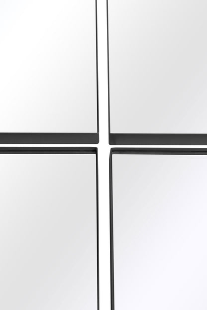 The Four-Piece Black XL Round Metal Wall Mirror - 70" X 70" (180 x 180CM)-5