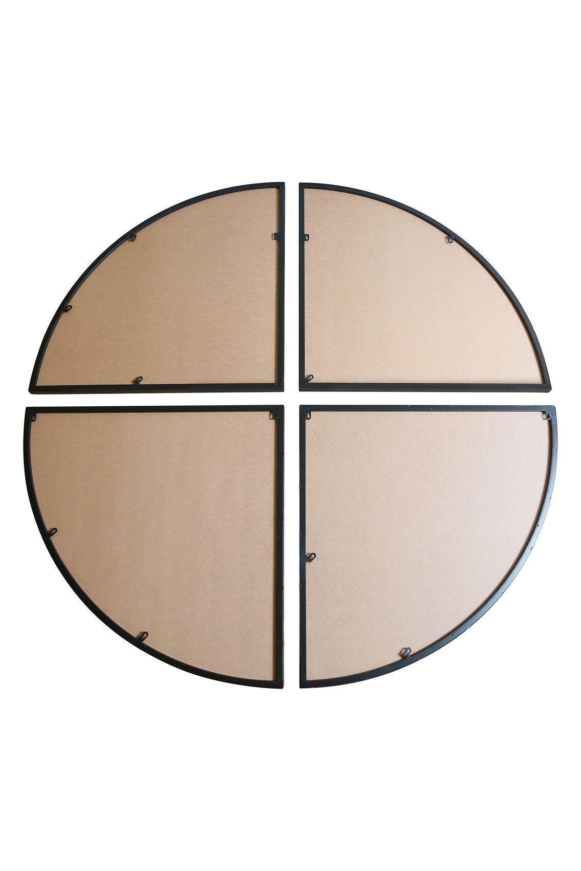 The Four-Piece Black XL Round Metal Wall Mirror - 70" X 70" (180 x 180CM)-6