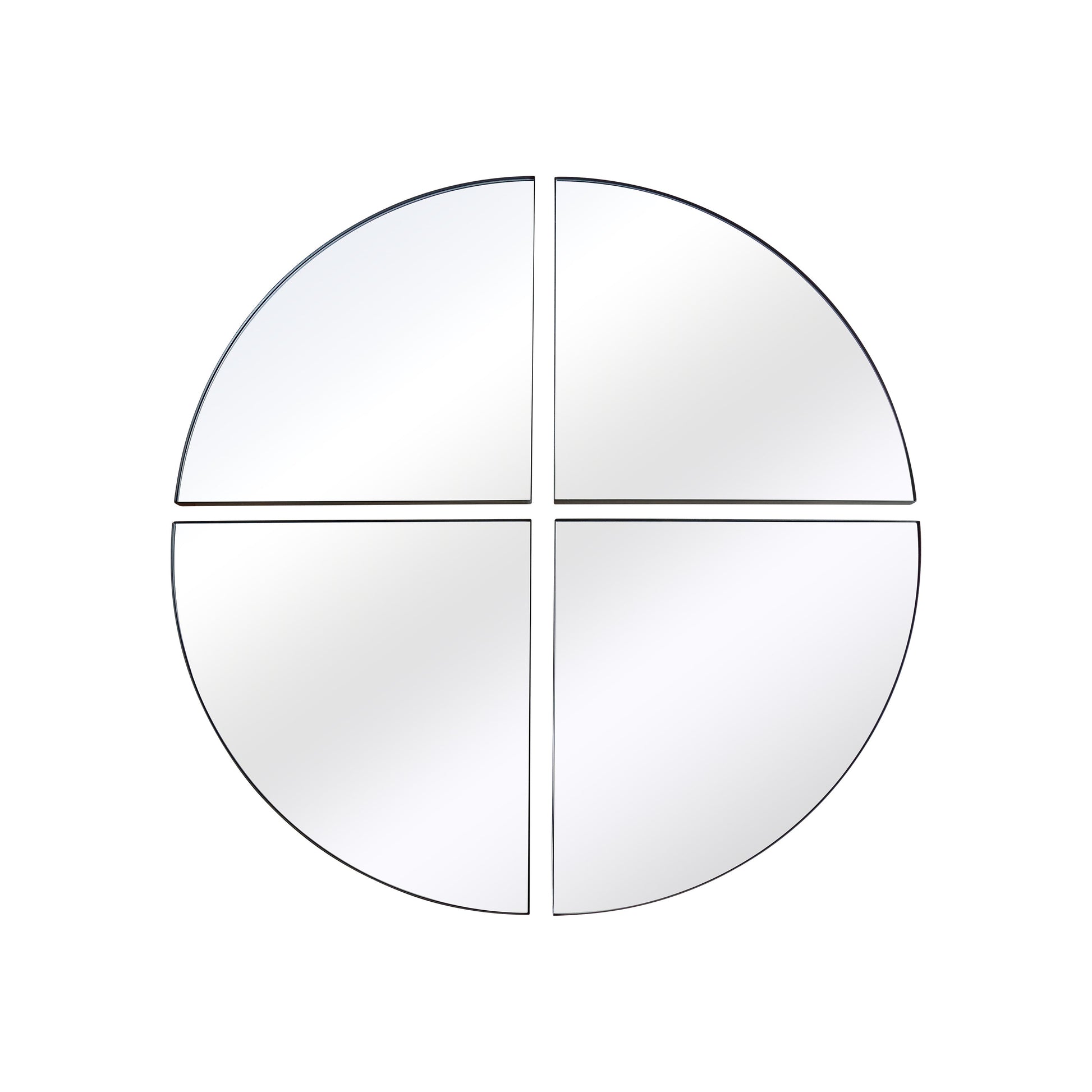 The Four-Piece Black XL Round Metal Wall Mirror - 70" X 70" (180 x 180CM)-1