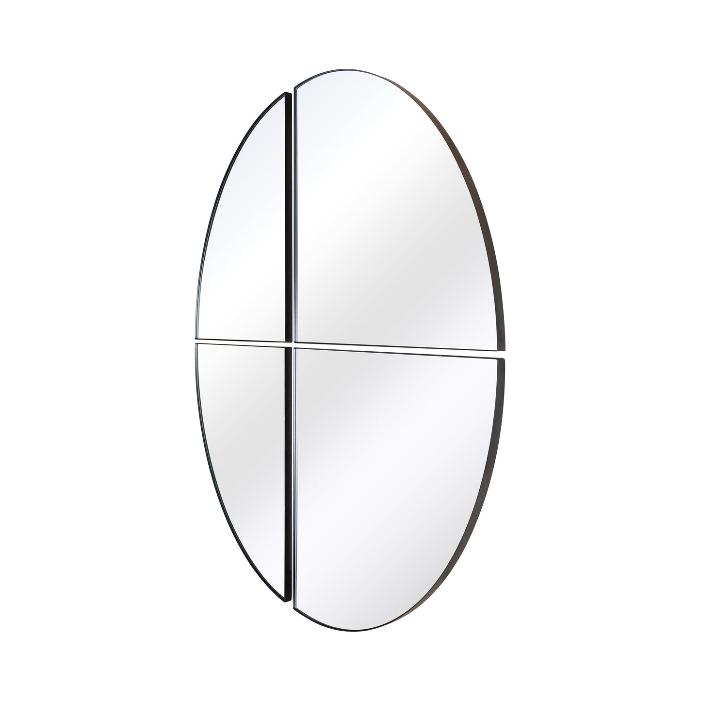 The Four-Piece Black XL Round Metal Wall Mirror - 70" X 70" (180 x 180CM)-2