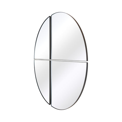 The Four-Piece Black XL Round Metal Wall Mirror - 70" X 70" (180 x 180CM)-2