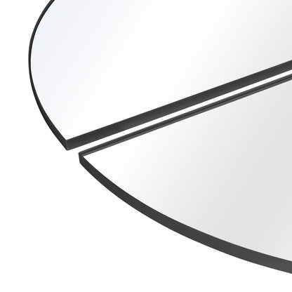 The Four-Piece Black XL Round Metal Wall Mirror - 70" X 70" (180 x 180CM)-3