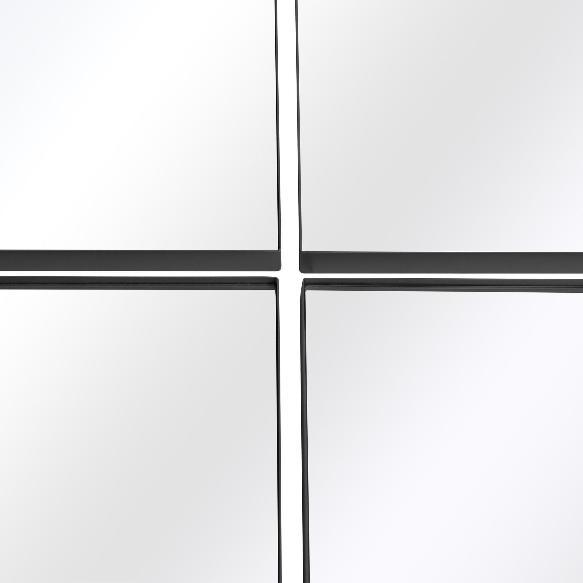 The Four-Piece Black XL Round Metal Wall Mirror - 70" X 70" (180 x 180CM)-4
