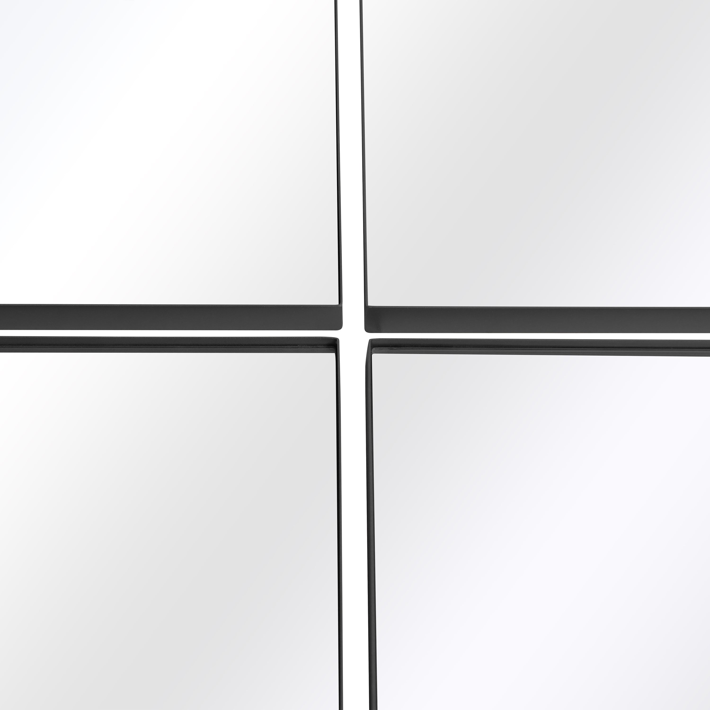 The Four-Piece Black XL Round Metal Wall Mirror - 70" X 70" (180 x 180CM)-4