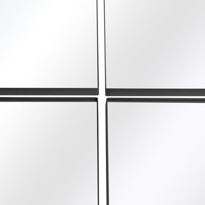 The Four-Piece Black XL Round Metal Wall Mirror - 70" X 70" (180 x 180CM)-4